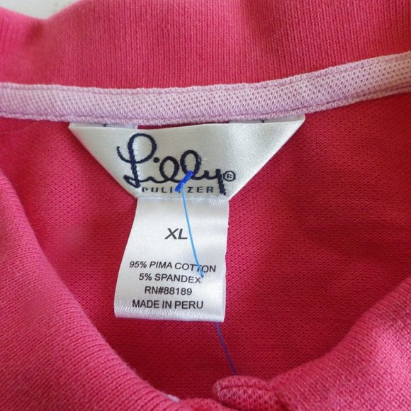 Lilly Pulitzer Polo Shirt/ Coral/ Size Girls XL/ Pique Knit/ Tennis - Picture 7 of 7